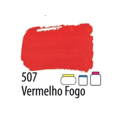 TINTA TECIDO ACRILEX 37ML VERMELHO FOGO 507