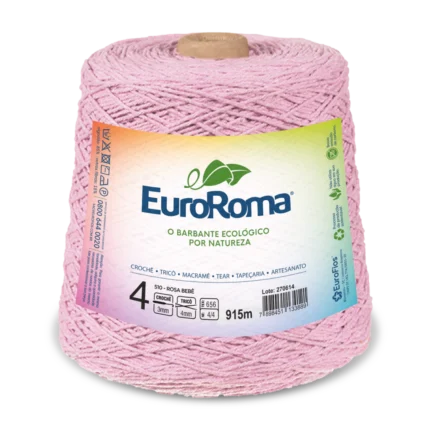 BARBANTE EUROROMA COLORIDO 4/4 600G 915M ROSA BEBE