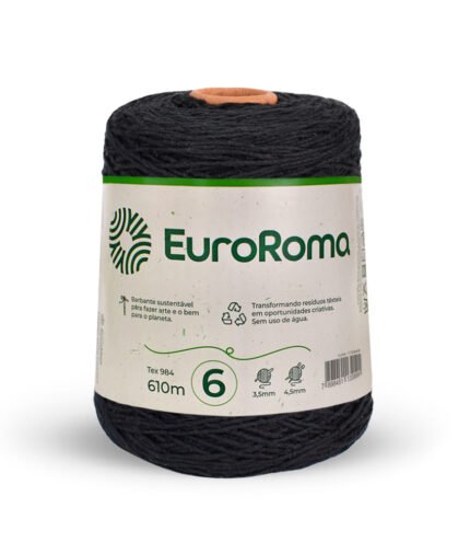 BARBANTE EUROROMA COLORIDO 4/6 600G 610M PRETO